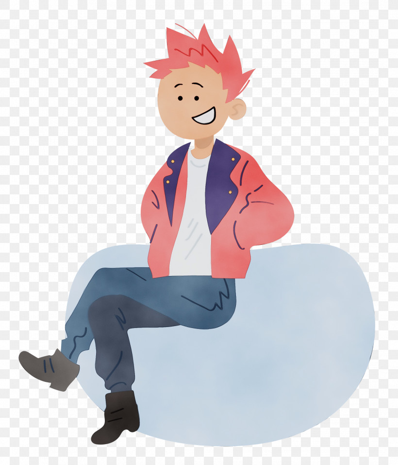 Cartoon Male Sitting H&m, PNG, 2141x2500px, Watercolor, Cartoon, Hm, Male, Paint Download Free