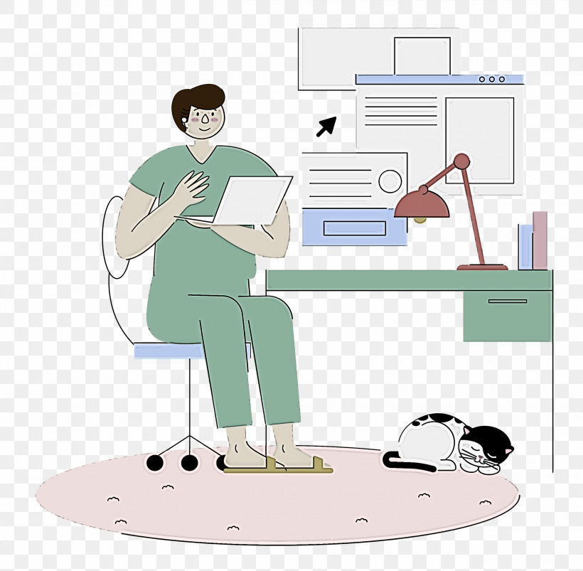 Work At Home Working, PNG, 2500x2450px, Work At Home, Behavior, Cartoon, Furniture, Geometry Download Free