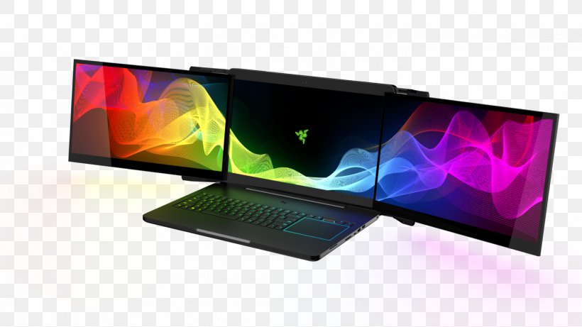 Laptop The International Consumer Electronics Show Razer Inc. Computer Monitors Multi-monitor, PNG, 1458x820px, 4k Resolution, Laptop, Company, Computer Monitor, Computer Monitor Accessory Download Free