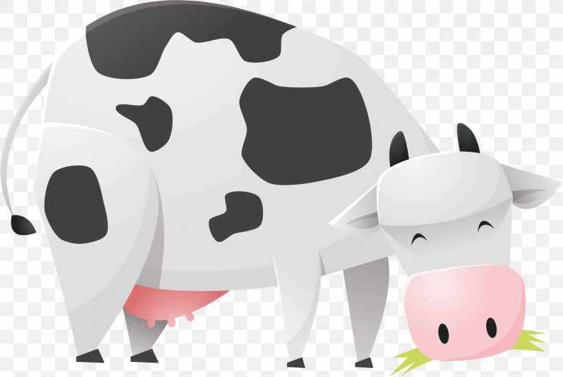 Dairy Cattle Euclidean Vector, PNG, 2424x1623px, Dairy Cattle, Artworks, Black And White, Cartoon, Cattle Download Free