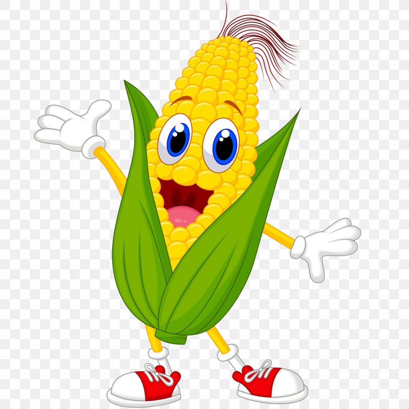 Corn On The Cob Cartoon Maize Drawing, PNG, 1024x1024px, Corn On The Cob, Cartoon, Clip Art, Commodity, Drawing Download Free