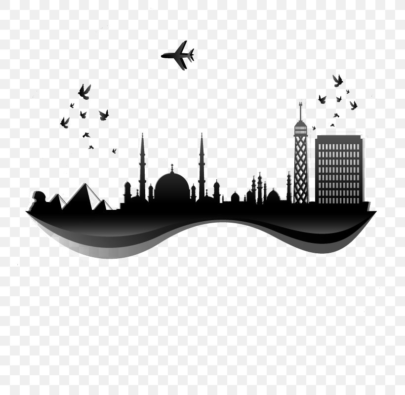 Cairo Skyline Illustration, PNG, 800x800px, Cairo, Black, Black And White, Brand, Drawing Download Free
