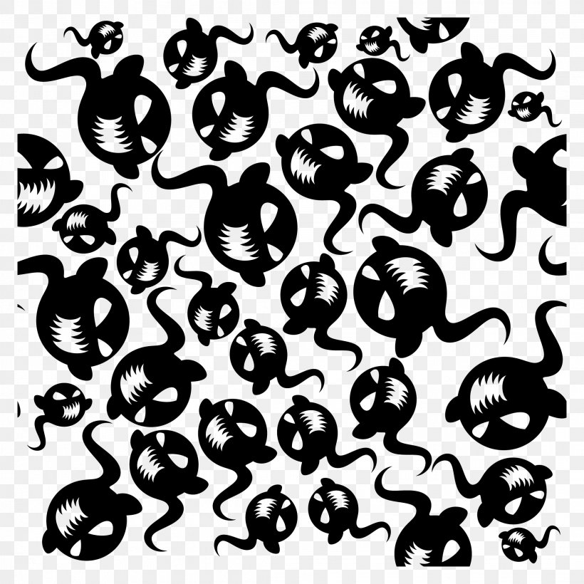 Halloween Jack-o'-lantern Trick-or-treating Pattern, PNG, 2222x2222px, Halloween, Black And White, Clip Art, Drawing, Ghost Download Free