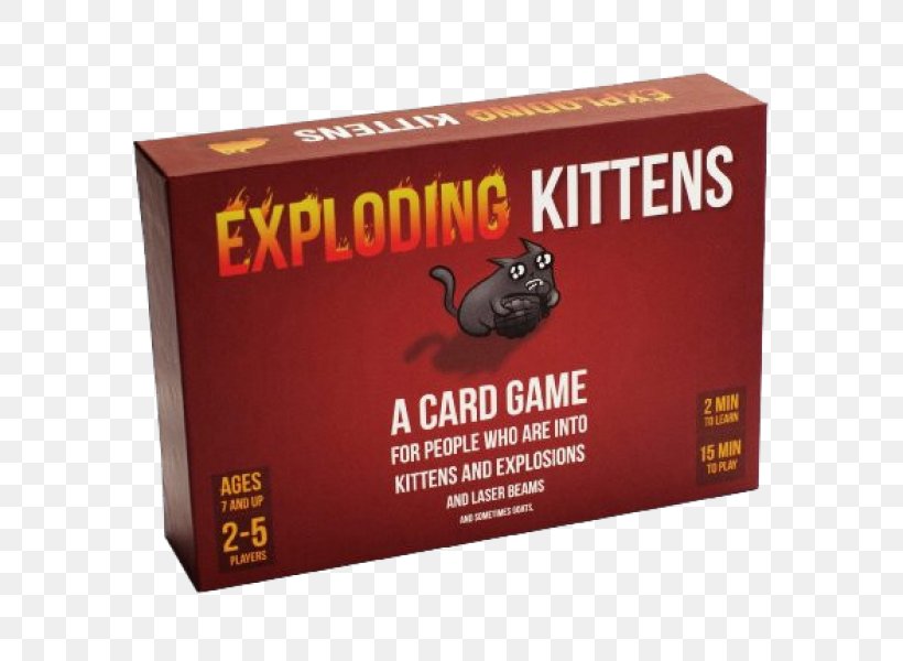 Exploding Kittens Card Game Playing Card Board Game, PNG, 600x600px, Exploding Kittens, Aquarius Playing Cards, Bears Vs Babies, Board Game, Brand Download Free