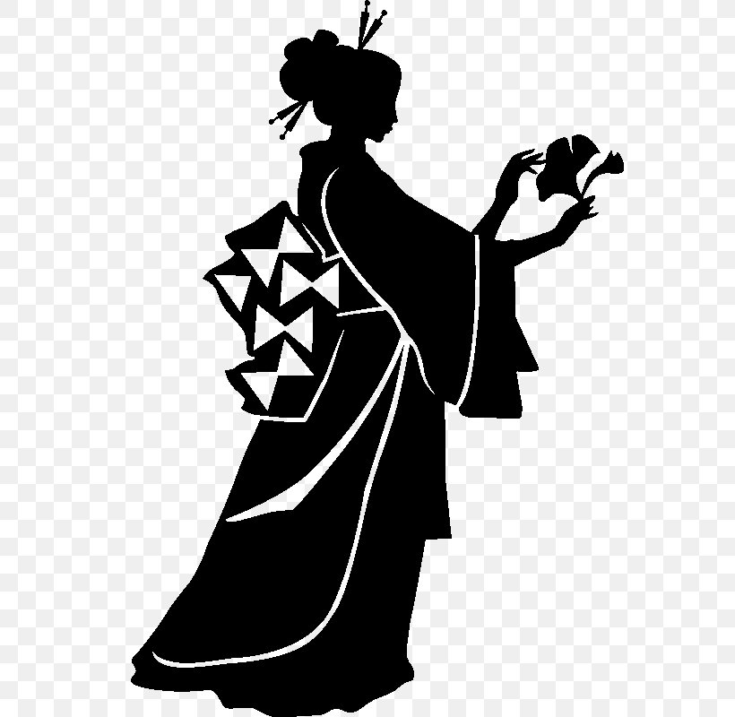 Woman Silhouette Sticker Japan, PNG, 800x800px, Woman, Art, Black, Black And White, Clothing Download Free