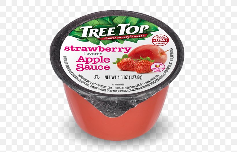 Apple Sauce Tree Top Strawberry Sugar, PNG, 525x525px, Apple Sauce, Added Sugar, Cup, Flavor, Fruit Download Free