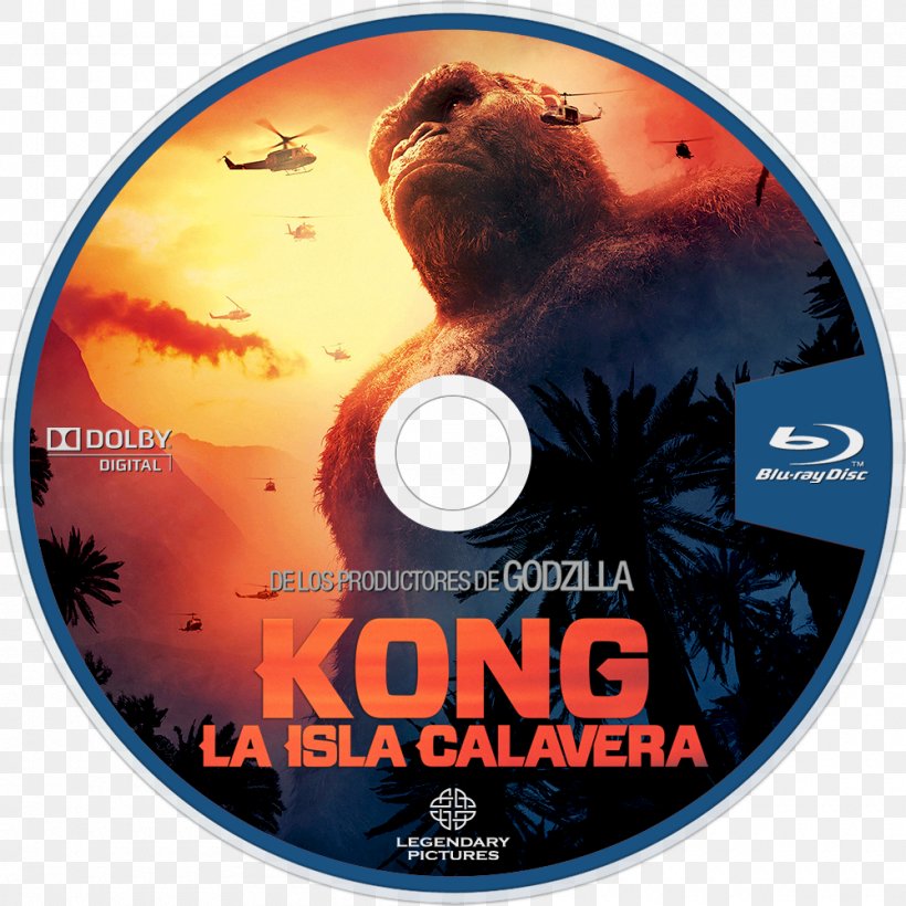 Skull Island King Kong Blu-ray Disc DVD Compact Disc, PNG, 1000x1000px, 2017, Skull Island, Bluray Disc, Compact Disc, Disk Storage Download Free