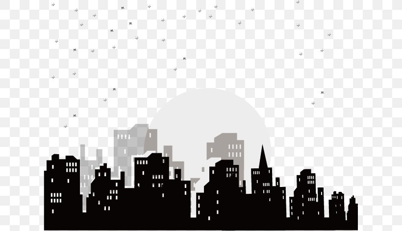 Winter Night Euclidean Vector, PNG, 641x472px, Winter, Black And White, City, Cold, Daytime Download Free
