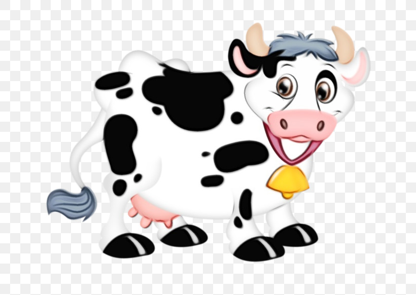 Dairy Cow Bovine Cartoon Snout Cow-goat Family, PNG, 699x582px, Watercolor, Bovine, Cartoon, Cowgoat Family, Dairy Cow Download Free