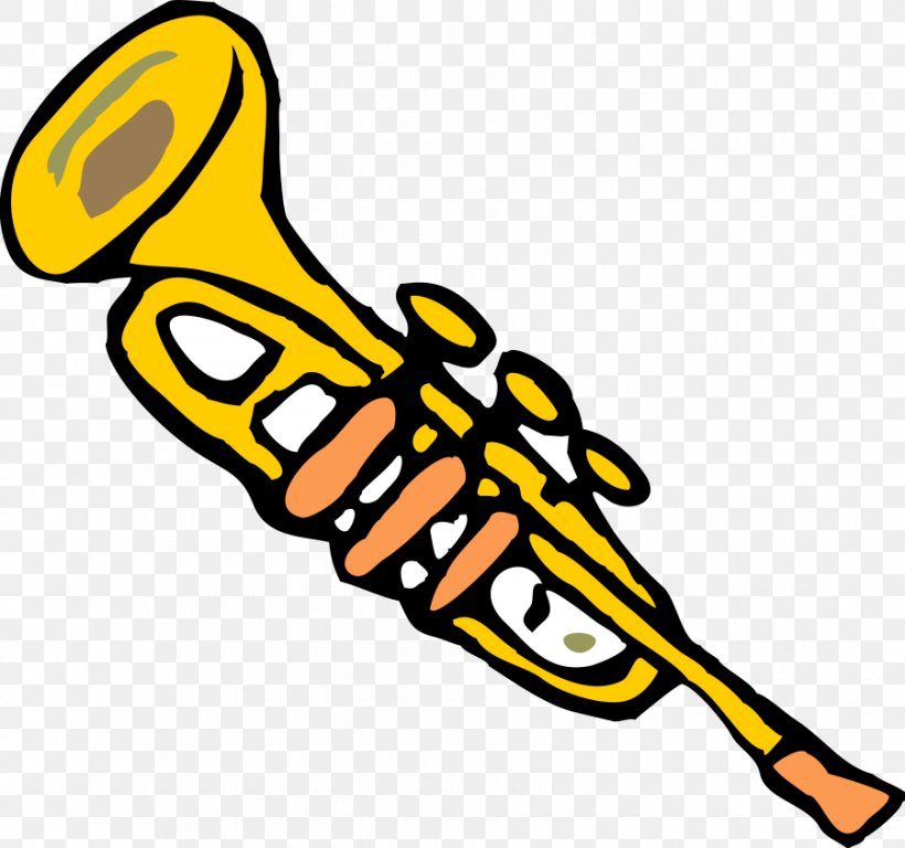 Trumpet Black And White Royalty-free Clip Art, PNG, 900x843px, Watercolor, Cartoon, Flower, Frame, Heart Download Free