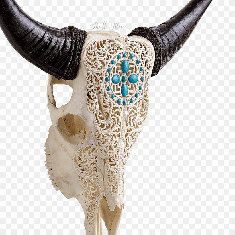 XL Horns Cattle Skull Neck, PNG, 1000x1000px, Watercolor, Cartoon, Flower, Frame, Heart Download Free