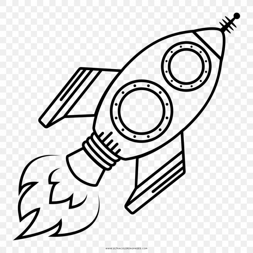 Drawing Rocket Coloring Book Spacecraft Cohete Espacial, PNG, 1000x1000px, Drawing, Art, Artwork, Black, Black And White Download Free