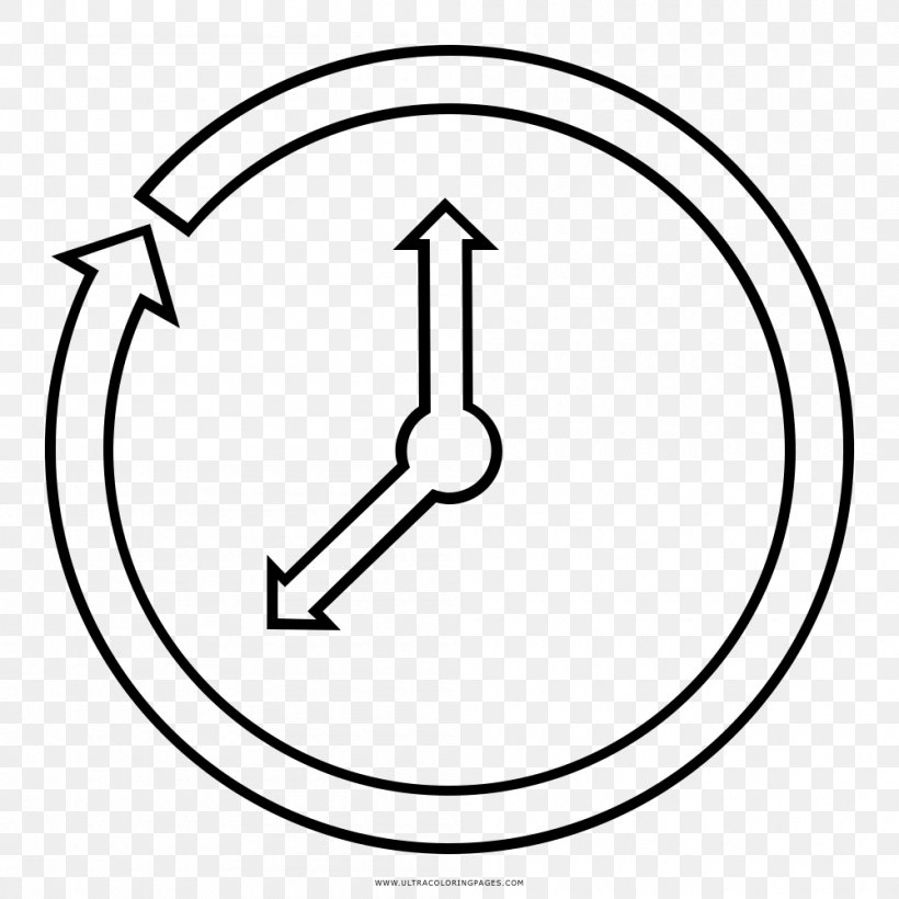 Drawing Clockwise Cartoon Coloring Pages Coloring Book Black And White, PNG, 1000x1000px, Drawing, Area, Black And White, Clock, Clockwise Download Free
