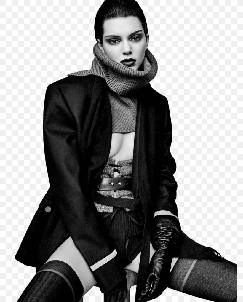 Kendall Jenner Vogue Female Model October, PNG, 783x1019px, Kendall Jenner, Bella Hadid, Black And White, Coat, Fashion Download Free