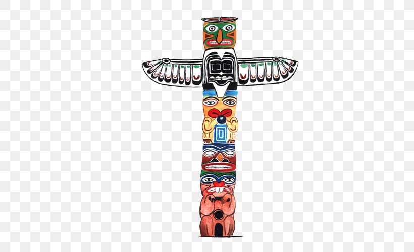 Totem Pole Native Americans In The United States Indigenous Peoples Of The Americas Drawing, PNG, 500x500px, Totem Pole, Art, Artifact, Coast Salish, Cross Download Free