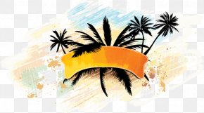 Hawaii Summer - Drawing Sandy Beach PNG