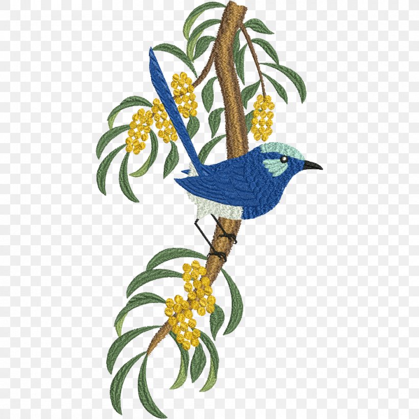 Bird Machine Embroidery Wren, PNG, 1000x1000px, Bird, Art, Beak, Branch, Cut Flowers Download Free