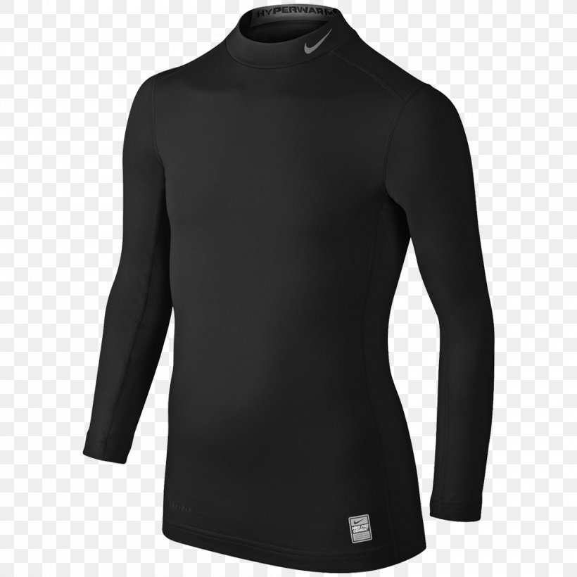 Long-sleeved T-shirt Nike Clothing Long-sleeved T-shirt, PNG, 1000x1000px, Tshirt, Active Shirt, Black, Clothing, Dry Fit Download Free