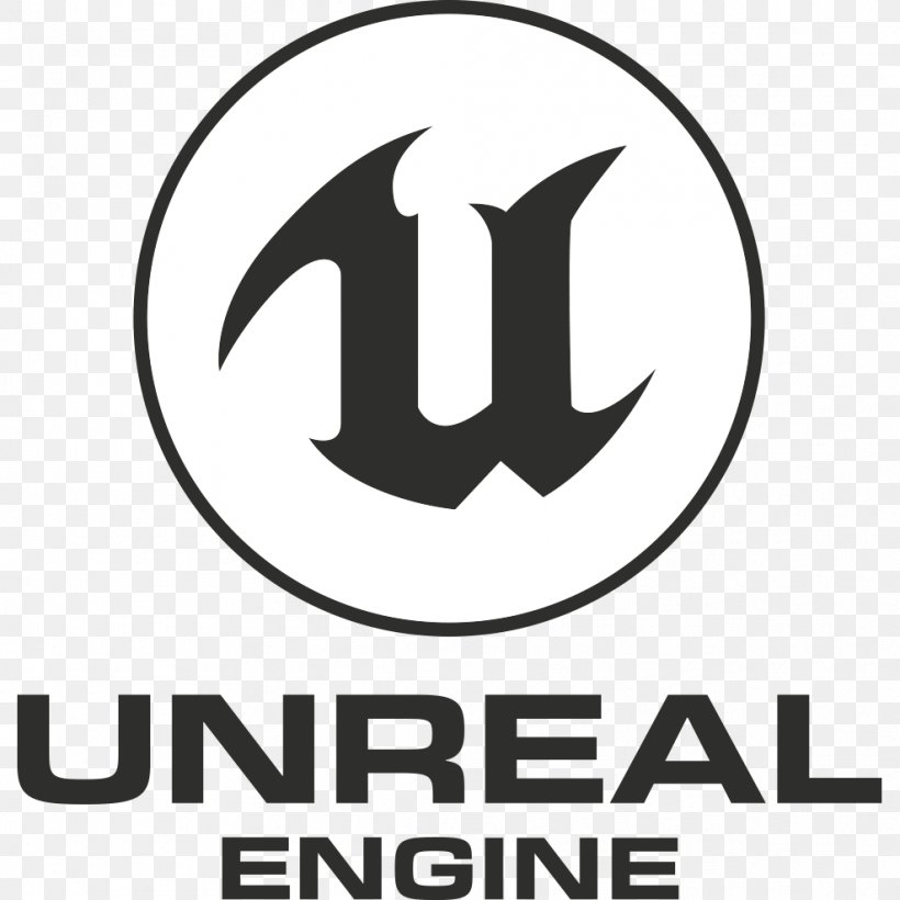 Unreal Engine 4 Game Engine Epic Games, PNG, 988x988px, Unreal, Area, Black And White, Brand, Computer Software Download Free