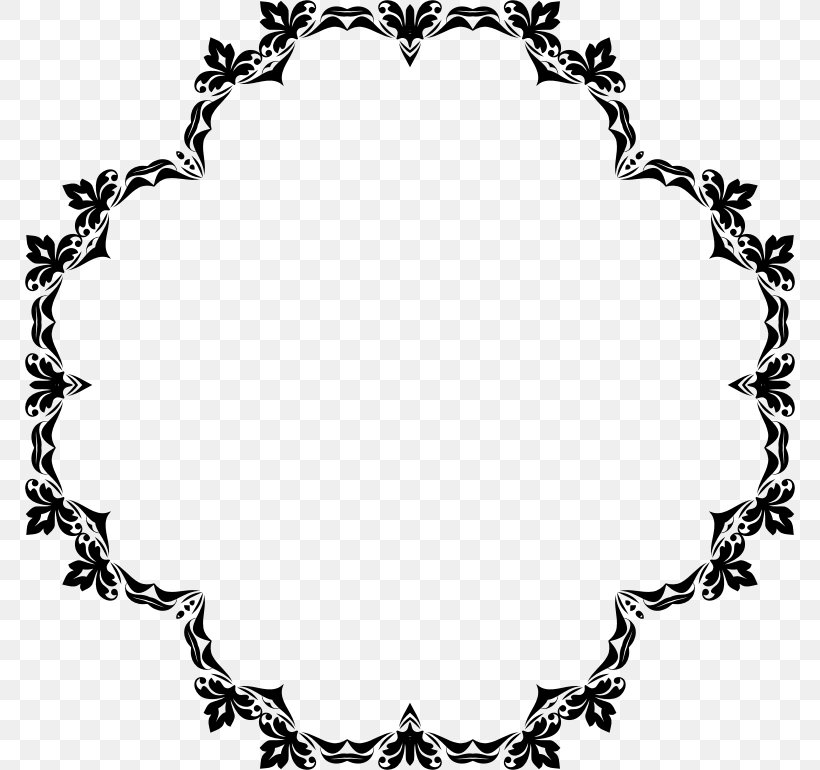 Picture Frames Ornament Clip Art, PNG, 770x770px, Picture Frames, Area, Artwork, Black And White, Body Jewelry Download Free