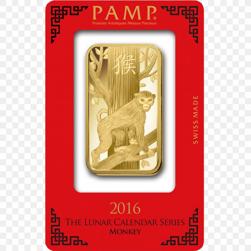 Gold Bar PAMP Monkey Bullion, PNG, 900x900px, Gold Bar, Brand, Bullion, Bullion Coin, Gold Download Free