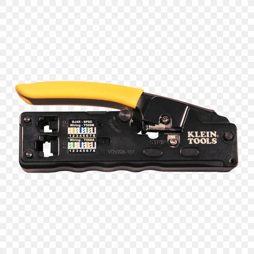 Hand Tool Crimp Klein Tools 8P8C, PNG, 1000x1000px, Hand Tool, Crimp, Electrical Cable, Electrical Connector, Electronics Accessory Download Free