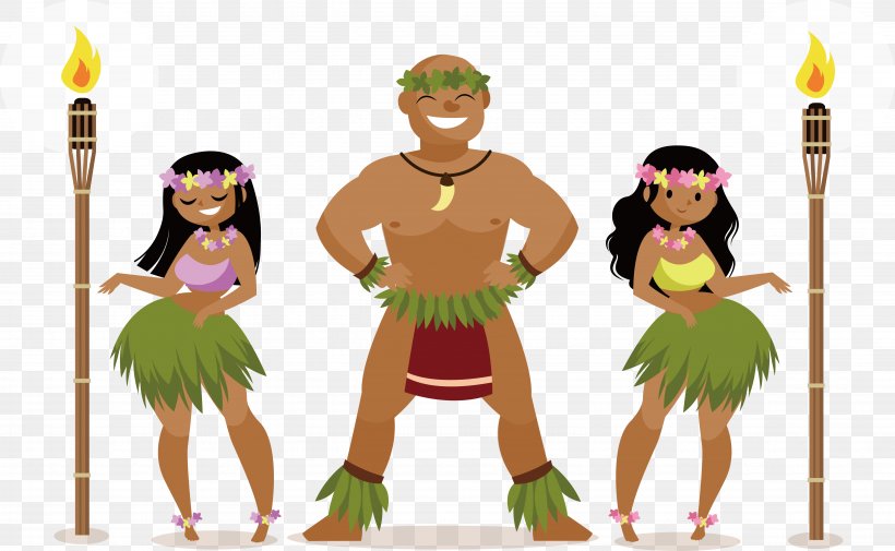 Hawaiian Tiki Party, PNG, 4909x3025px, Hawaii, Aloha, Art, Cartoon, Fictional Character Download Free