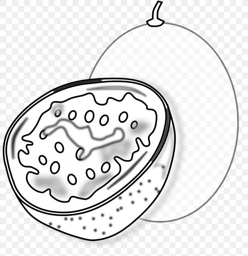 Passion Fruit Coloring Book Clip Art, PNG, 999x1031px, Passion Fruit, Area, Auto Part, Black And White, Body Jewelry Download Free