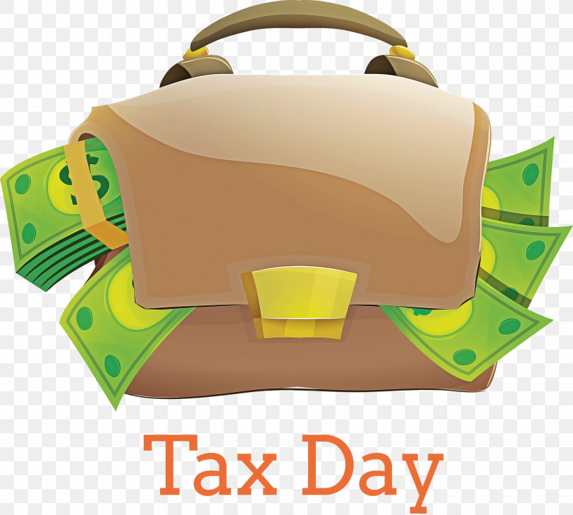Tax Day, PNG, 3000x2699px, Tax Day, Bag, Green, Handbag, Yellow Download Free