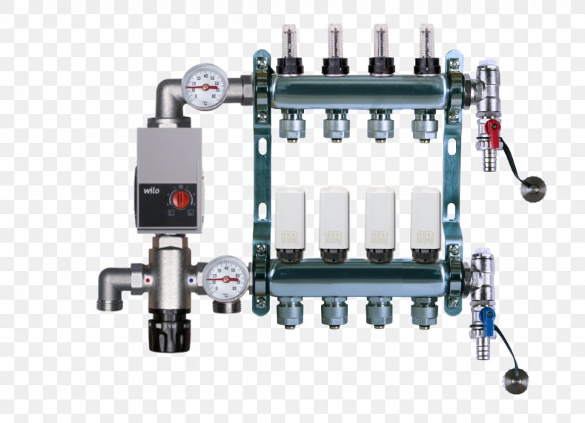 Pipe Underfloor Heating Wunda Group PLC Isolation Valve Screed, PNG, 1024x741px, 16 Mm Film, Pipe, Cylinder, Hardware, Heat Download Free