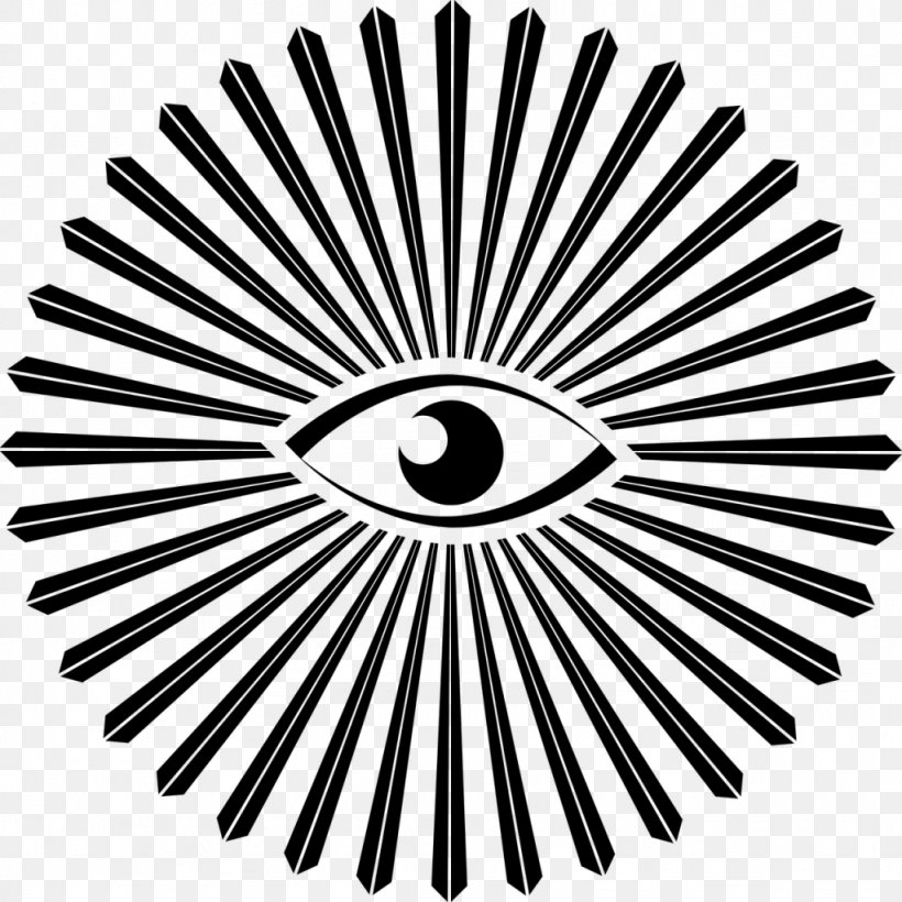 Eye Of Providence Clip Art, PNG, 1024x1024px, Eye Of Providence, Autocad Dxf, Black And White, Brand, Color Download Free