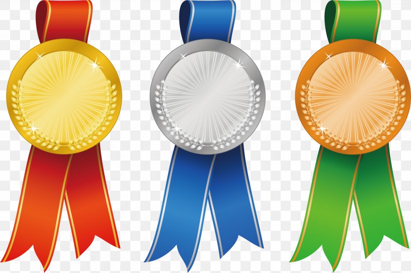 Gold Medal Ribbon Rosette Silver Medal, PNG, 2629x1745px, Medal, Award, Badge, Blue Ribbon, Bronze Medal Download Free
