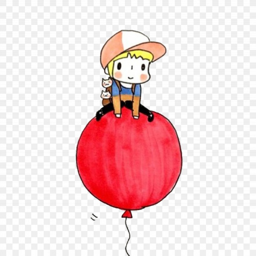 Cartoon Red Smile Balloon Illustration, PNG, 4860x4860px, Watercolor, Cartoon, Flower, Frame, Heart Download Free