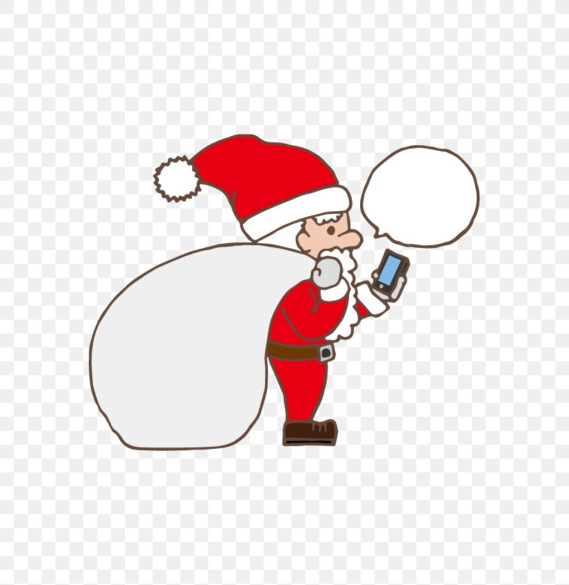 Santa Claus Smartphone Illustration Christmas Day Clip Art, PNG, 595x842px, Santa Claus, Area, Cartoon, Christmas, Christmas Day Download Free