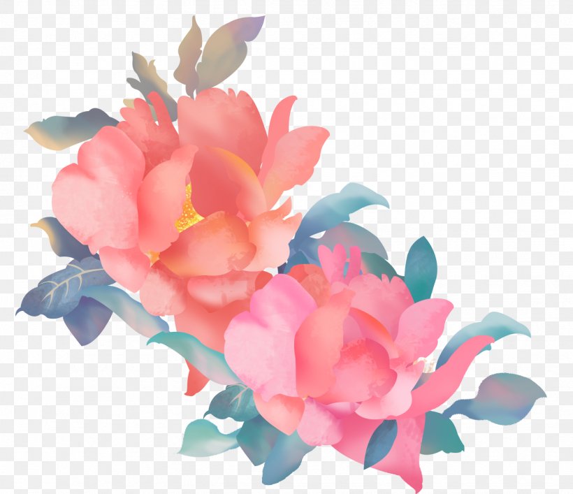 Hand-painted Decorative Peony Flowers, PNG, 1336x1152px, Peony, Artificial Flower, Cut Flowers, Floral Design, Floristry Download Free