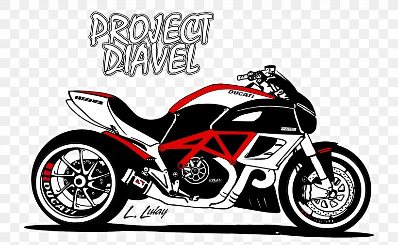 Car Motorcycle Ducati Diavel Drawing, PNG, 3264x2016px, Car, Art, Automotive Design, Brand, Drawing Download Free