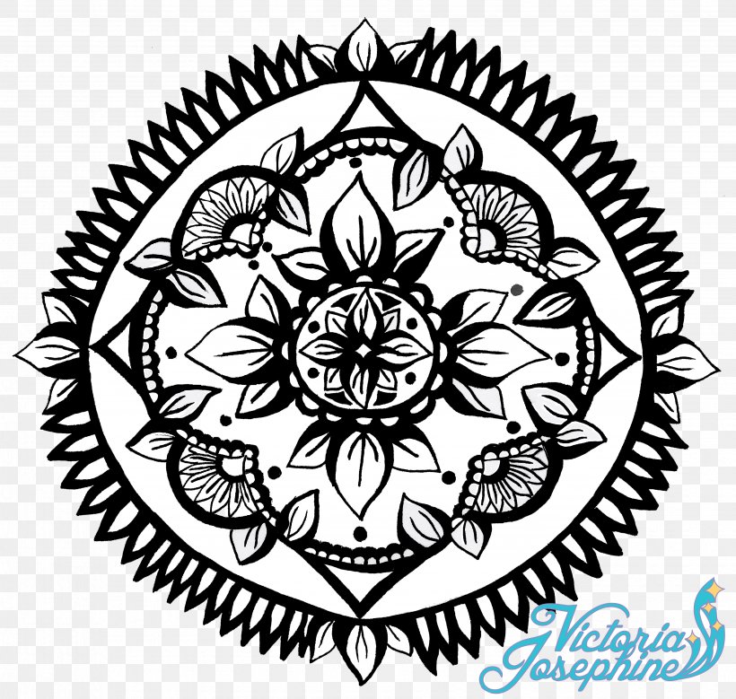 Mandala Black And White Art Drawing Pattern, PNG, 3712x3530px, Mandala, Art, Artwork, Black And White, Drawing Download Free