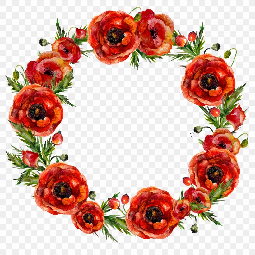 Garland Flower Red Wreath, PNG, 5000x5000px, Garland, Artificial Flower, Crown, Cut Flowers, Decor Download Free