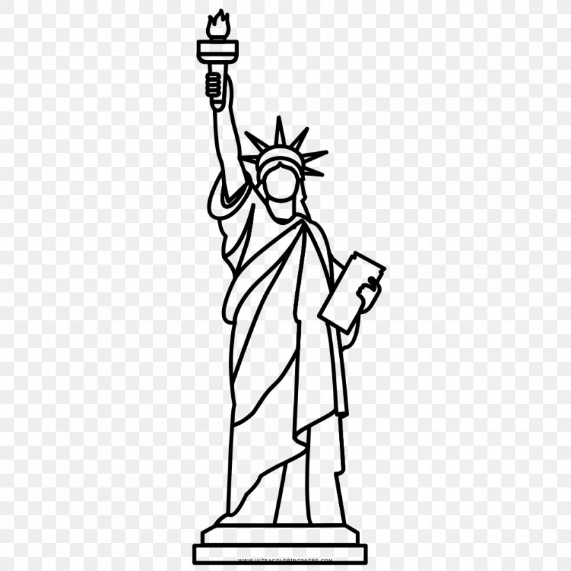Statue Of Liberty Drawing, PNG, 1000x1000px, Statue Of Liberty, Area, Art, Artwork, Black And White Download Free