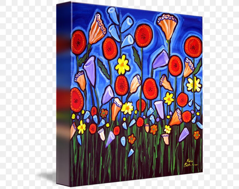 Flower Gallery Wrap Modern Art Acrylic Paint, PNG, 587x650px, Flower, Acrylic Paint, Art, Artwork, Canvas Download Free