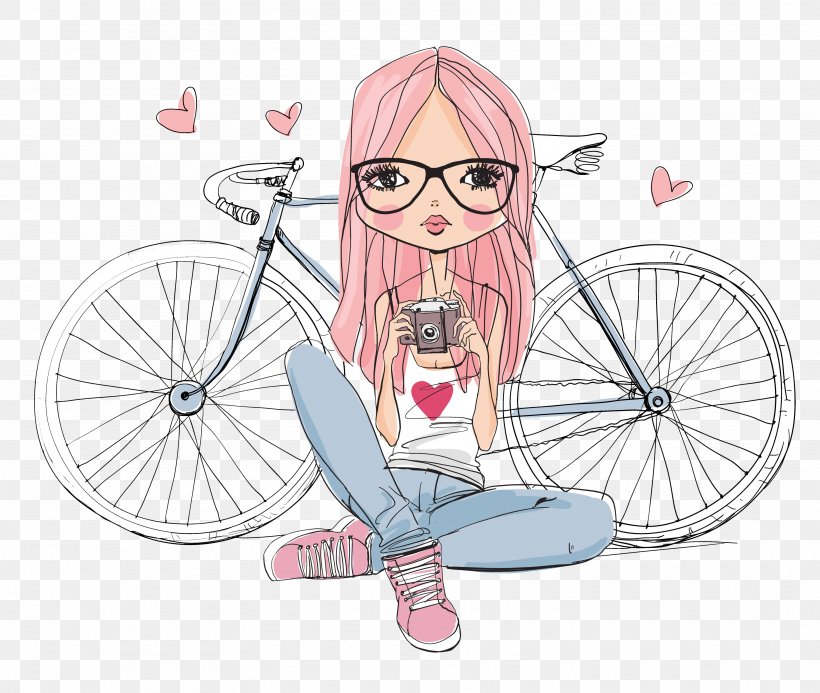 Woman Bicycle Photography, PNG, 3550x3002px, Watercolor, Cartoon, Flower, Frame, Heart Download Free