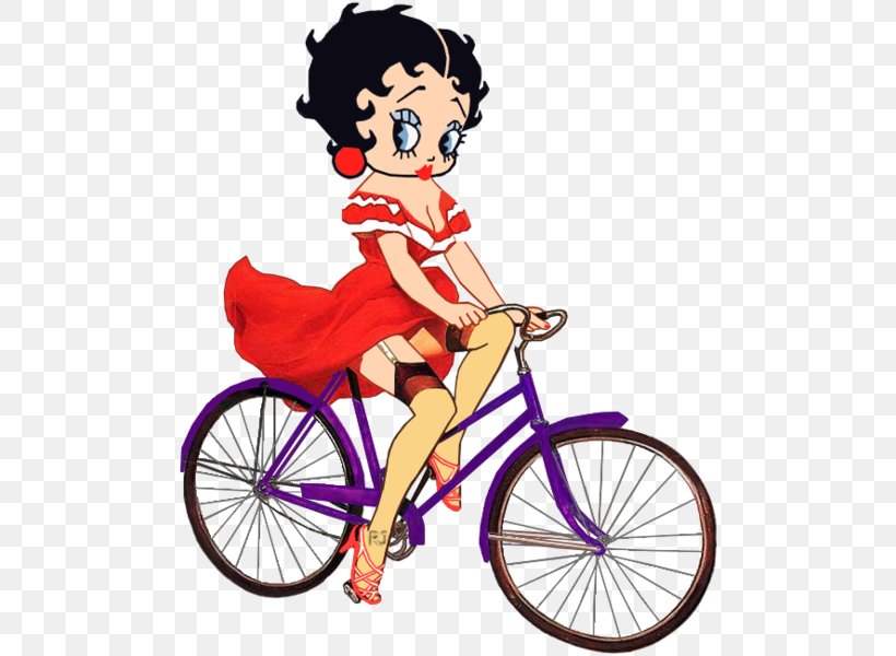Betty Boop Bicycle Motorcycle Cycling, PNG, 508x600px, Betty Boop, Art, Bicycle, Bicycle Accessory, Bicycle Drivetrain Part Download Free