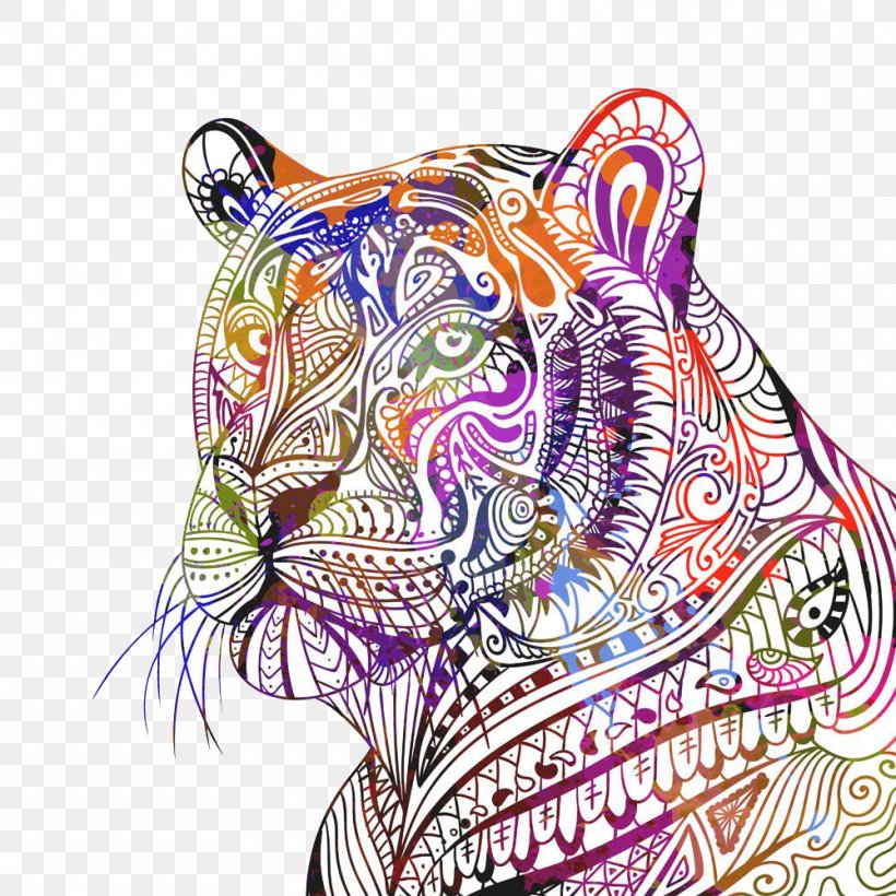 Bengal Tiger Siberian Tiger Drawing Royalty-free, PNG, 1000x1000px, Bengal Tiger, Art, Big Cat, Creative Arts, Drawing Download Free