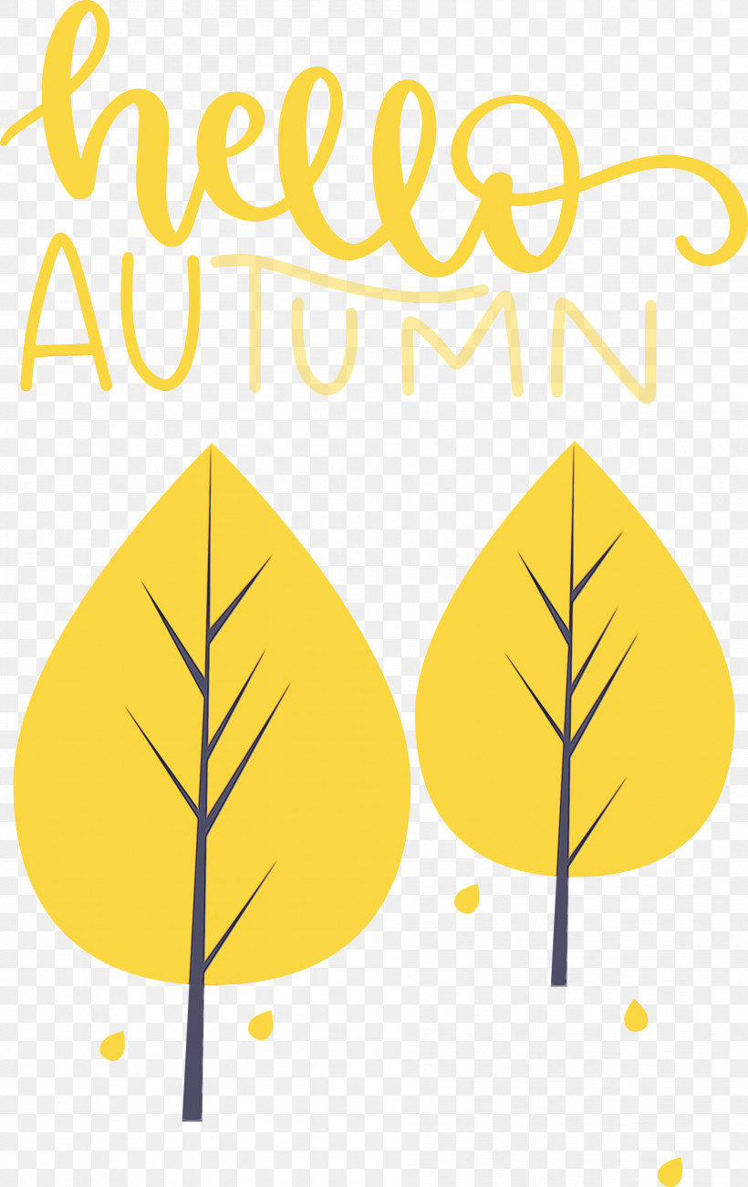 Leaf Plant Stem Yellow Line Tree, PNG, 1891x3000px, Hello Autumn, Biology, Geometry, Leaf, Line Download Free