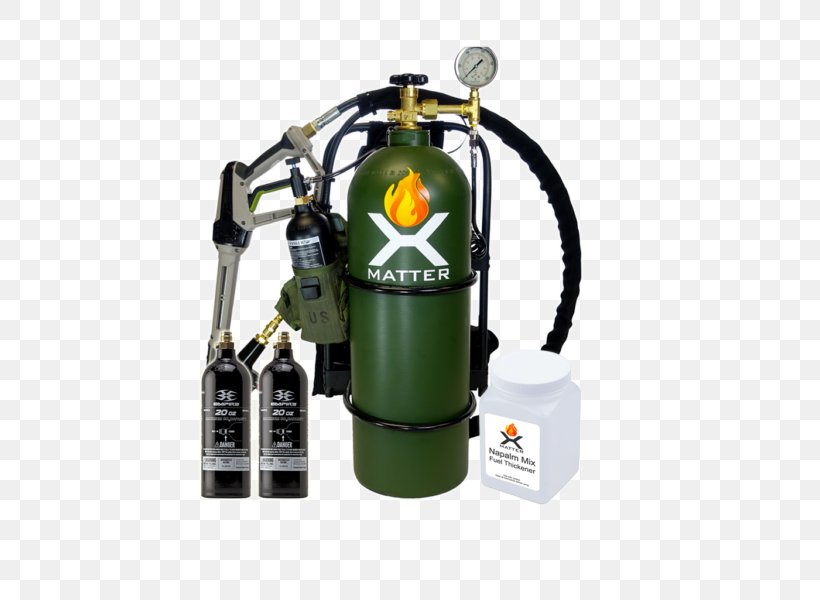 San Francisco FlameThrowers Napalm M4 Flame Fuel Thickening Compound, PNG, 510x600px, Flamethrower, Agriculture, Bottle, Cylinder, Flame Download Free