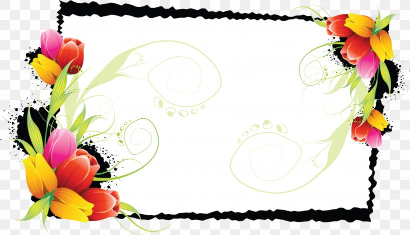 Borders And Frames Clip Art Flower Floral Design Image, PNG, 6568x3777px, Borders And Frames, Art, Common Sunflower, Cut Flowers, Drawing Download Free