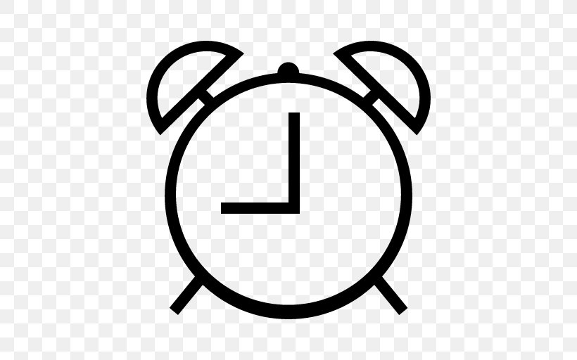 Icon Design Alarm Clocks, PNG, 512x512px, Icon Design, Alarm Clocks, Area, Black And White, Clock Download Free