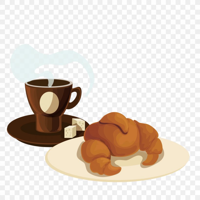 Coffee Cup Espresso Breakfast Croissant, PNG, 1800x1800px, Coffee, Breakfast, Coffee Cup, Croissant, Cup Download Free