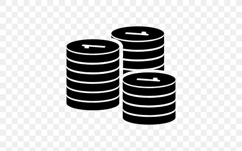 Coin Stack Money, PNG, 512x512px, Coin, Black, Black And White, Euro Coins, Euro Sign Download Free