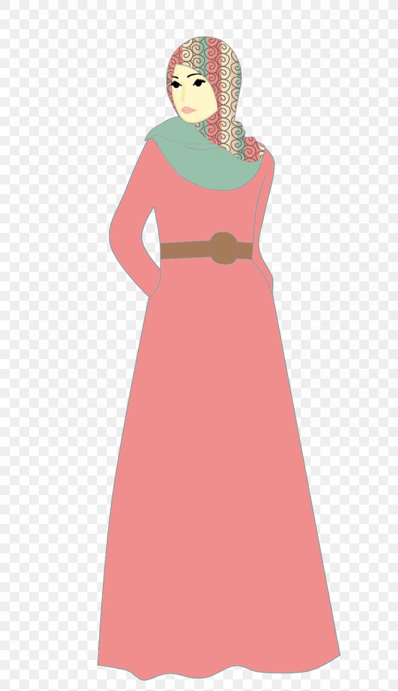 Dress Doodle Muslim Hijab, PNG, 921x1600px, Watercolor, Cartoon, Flower, Frame, Heart Download Free